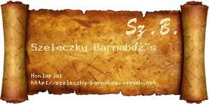 Szeleczky Barnabás névjegykártya