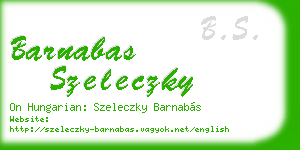 barnabas szeleczky business card