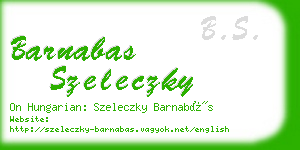 barnabas szeleczky business card